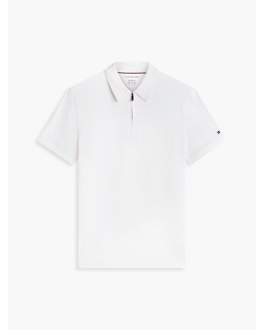 Tommy Hilfiger White New York Label Performance Regular Fit Polo Shirt for men