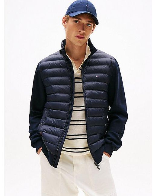 Tommy Hilfiger Quilted Sweatshirt Met Rits in het Blue voor heren
