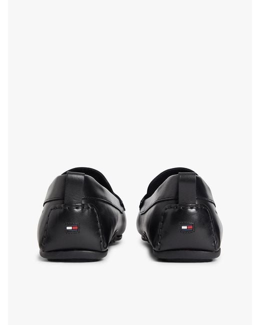 Tommy Hilfiger White Leather Debossed Logo Driver Shoes for men