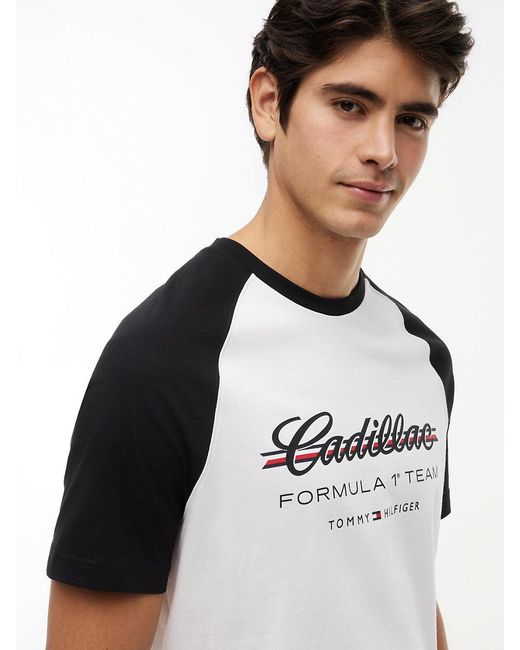 Tommy Hilfiger Gray Th X Cadillac Formula 1® Team Logo Raglan T-shirt for men