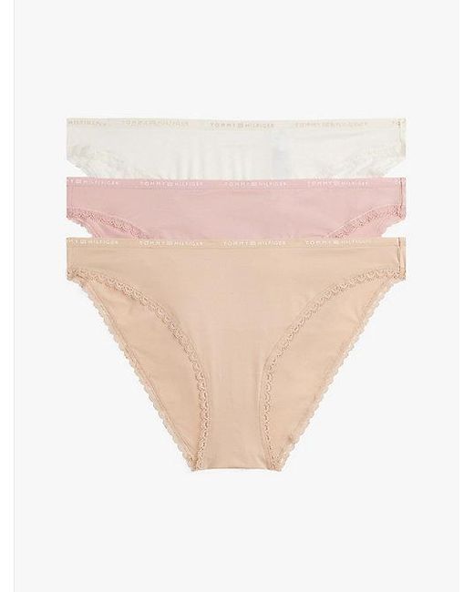 Tommy Hilfiger Set Van 3 Slips Met Kanten Rand in het White