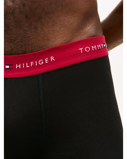Tommy Hilfiger Blue 3-Pack Signature Logo Contrast Waistband Trunks for men