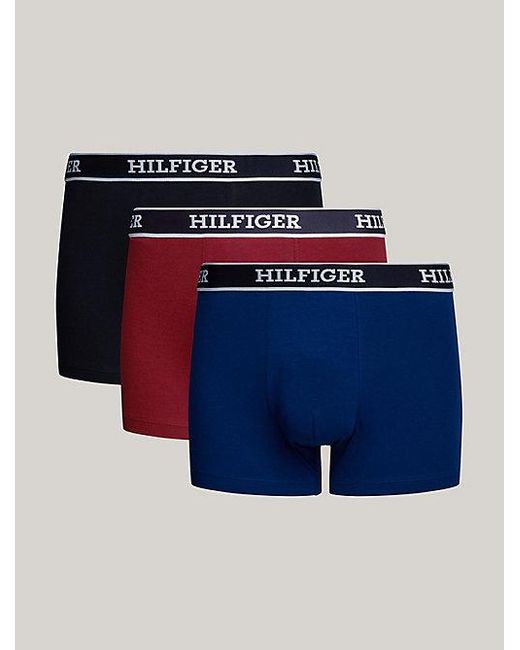 Tommy Hilfiger Set Van 3 Hilfiger Monotype Logo-boxershorts in het Blue voor heren
