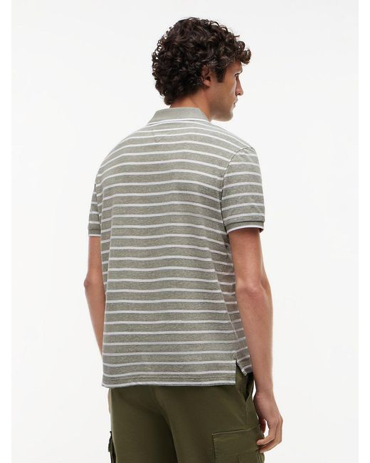 Tommy Hilfiger Gray Regular Fit Pique Polo Shirt With Linen for men