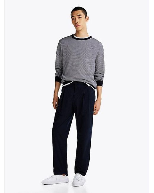 Tommy Hilfiger Smart-Casual Trui Met Ronde Hals in het Gray voor heren