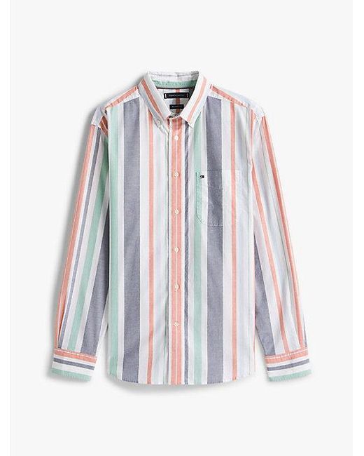Tommy Hilfiger Relaxed Fit Oxford Overhemd Met Strepen in het White voor heren