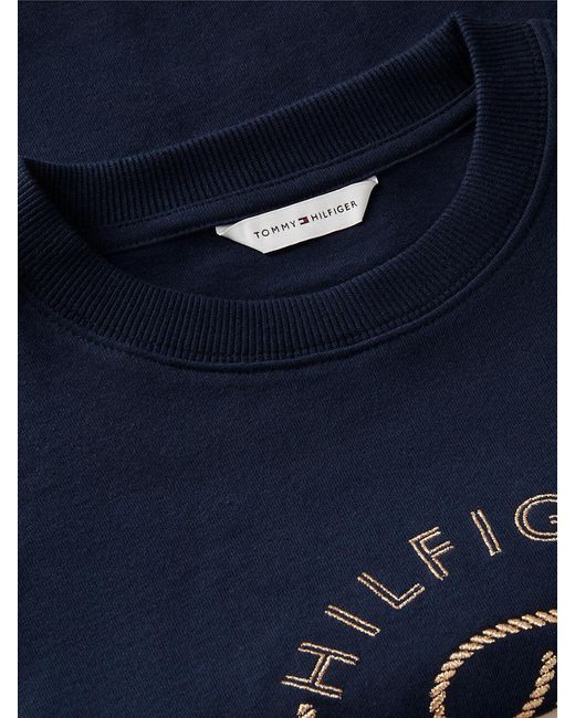Tommy Hilfiger Blue Logo Relaxed Crew Neck Sweatshirt