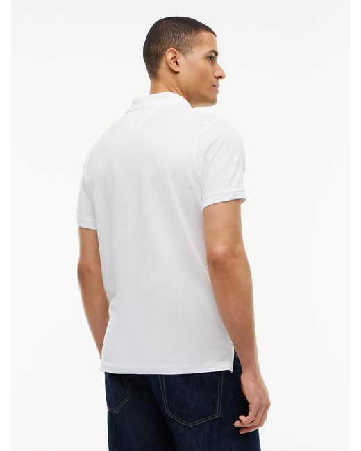 Tommy Hilfiger White Pure Cotton Slim Fit Polo Shirt for men