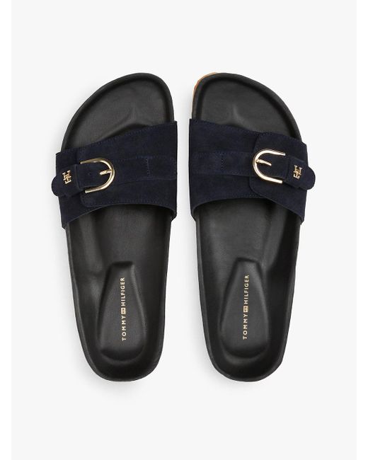 Sandales Ajustables En Daim Tommy Hilfiger en coloris White