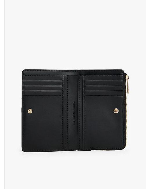 Cartera Plegable Con Monograma Th Tommy Hilfiger de color Black