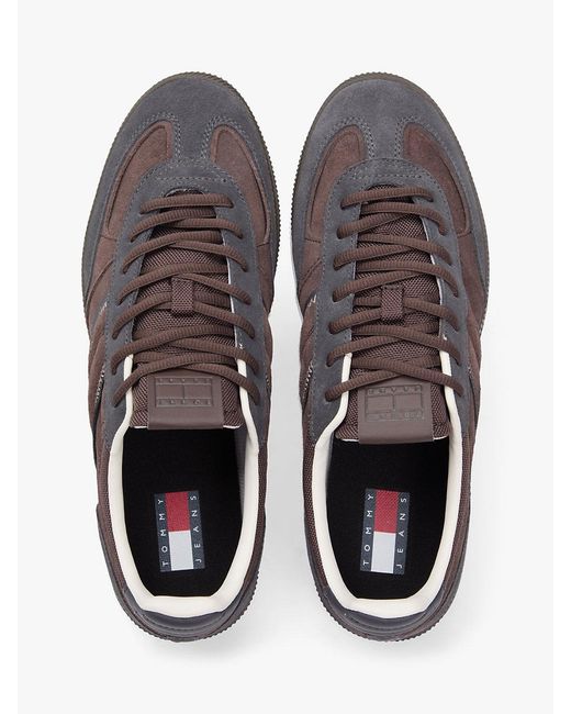 Tommy Hilfiger Brown The Greenwich Suede Logo Trainers for men