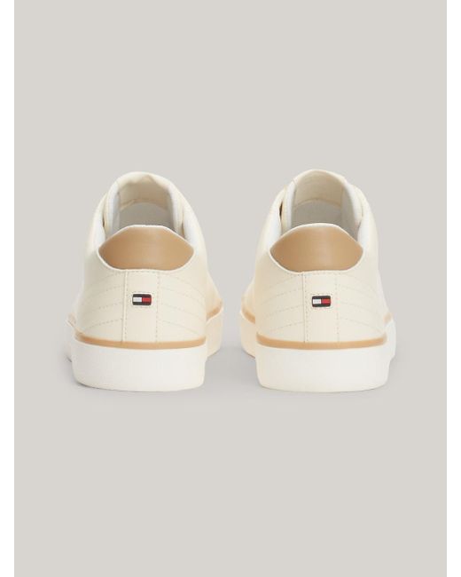 Tommy Hilfiger Natural Essential Textured Stitch Logo Trainers for men