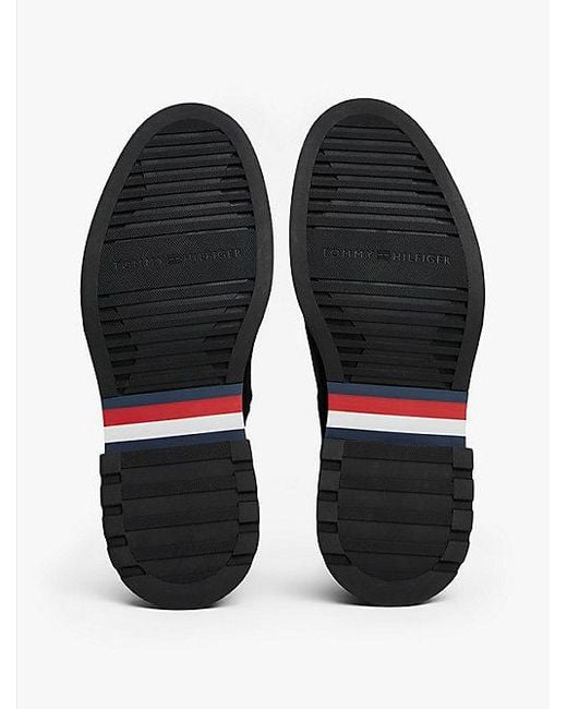 Tommy Hilfiger Lichtgewicht Suède Chelsea Boots in het Black voor heren