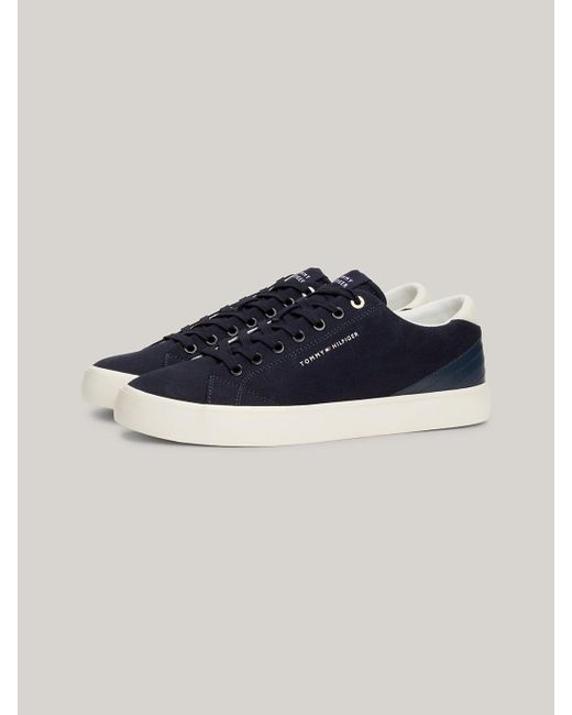 Tommy Hilfiger Blue Essential Canvas Logo Lace-up Trainers for men