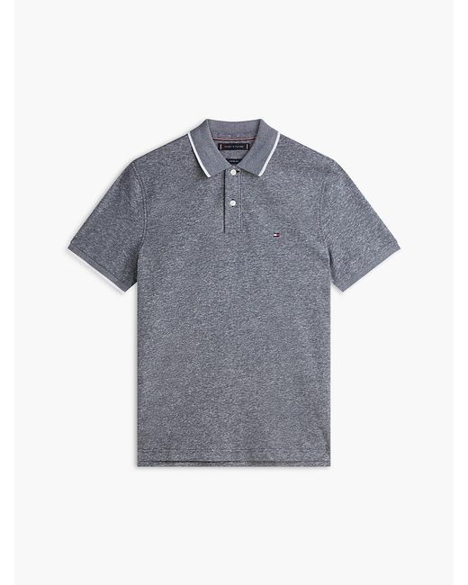 Tommy Hilfiger Blue Regular Fit Pique Polo Shirt With Linen for men