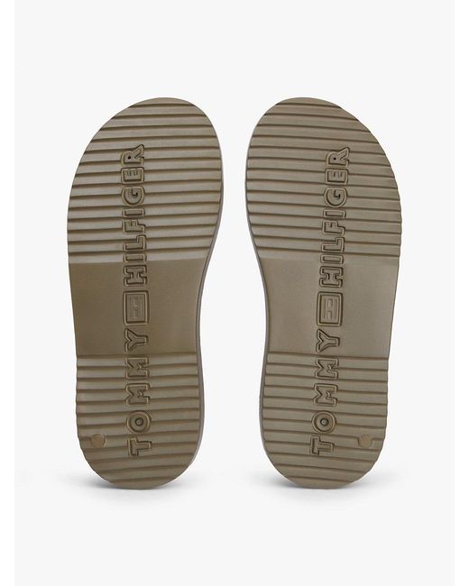 Tommy Hilfiger Green Lightweight Pin Buckle Serrated Pool Slides for men