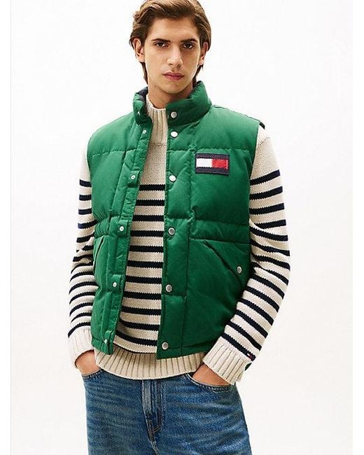 Tommy Hilfiger Waterafstotende Doorgestikte Donsbodywarmer in het Green voor heren