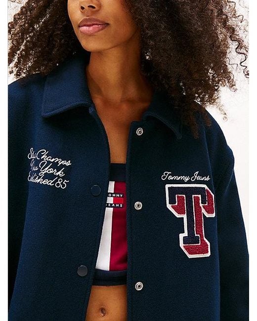 Cazadora Universitaria Oversize Acolchada Tommy Hilfiger de color Blue