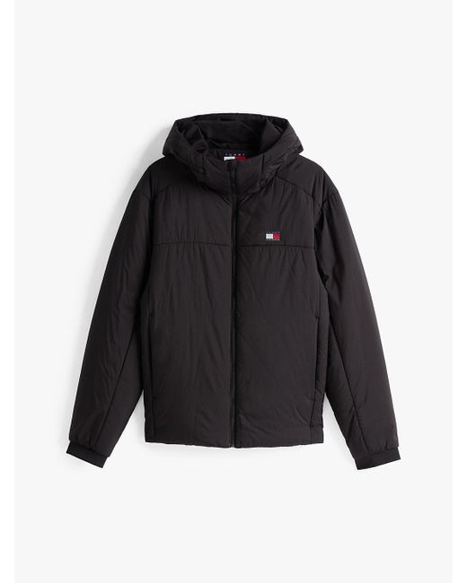 Tommy Hilfiger Black Lightweight Hooded Windbreaker Jacket for men