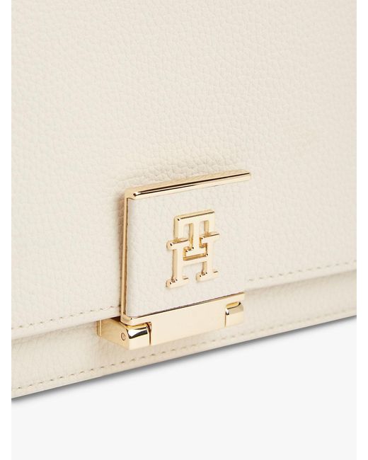 Tommy Hilfiger Natural Th Monogram Flap Crossbody Bag