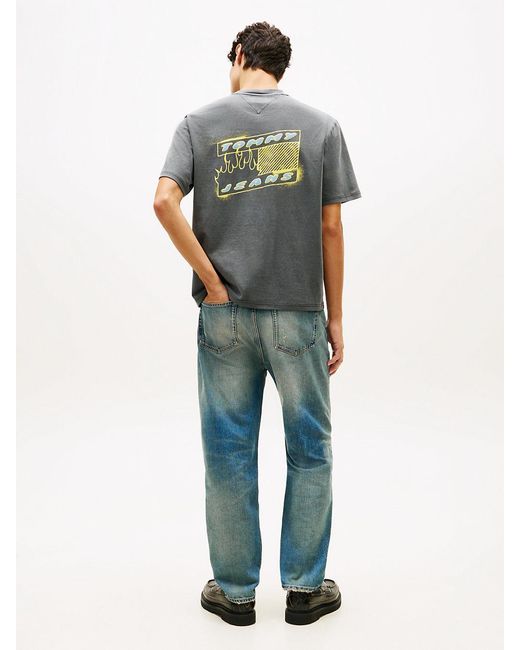 Tommy Hilfiger Gray 90S Back Bubble Logo Jersey T-Shirt for men
