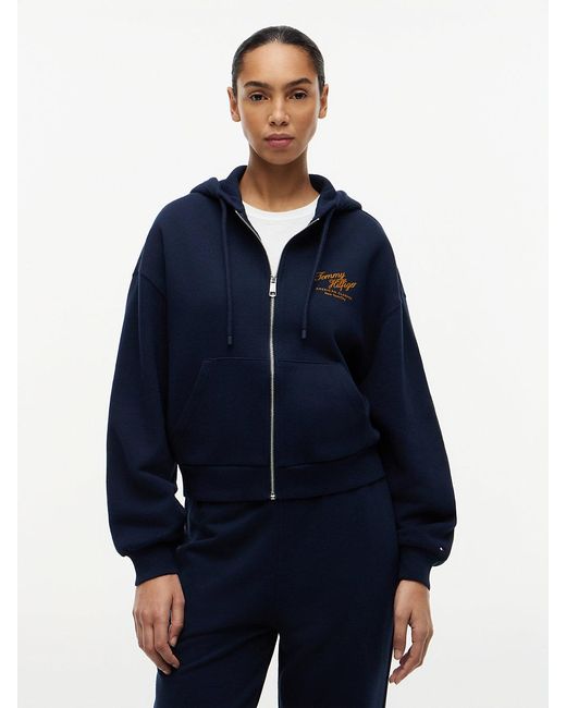Tommy Hilfiger Blue Terry Relaxed Zip-Thru Hoody