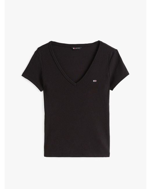 Tommy Hilfiger Black Essential V-neck Slim Fit T-shirt