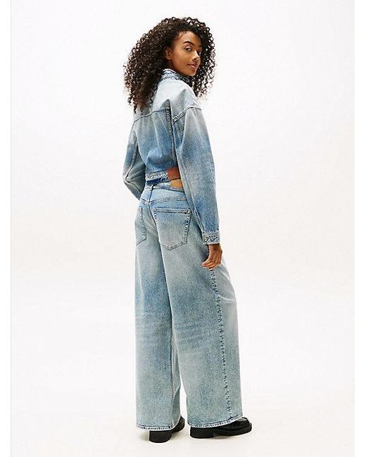 Tommy Hilfiger Medium Rise Jeans Met Riem in het Blue