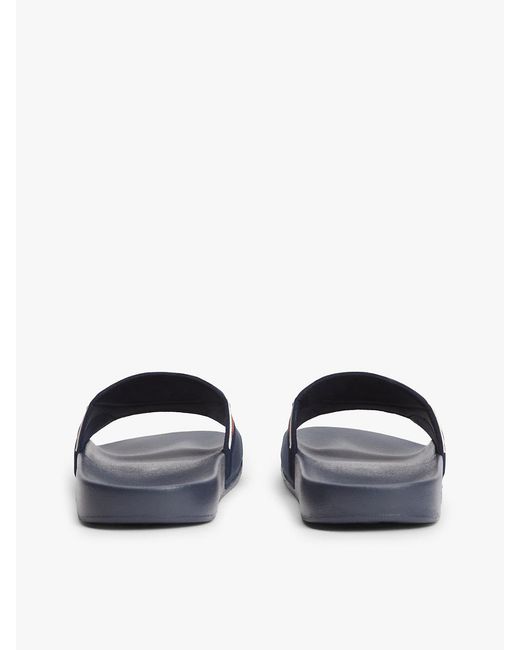 Tommy Hilfiger Blue Logo Strap Pool Slides for men