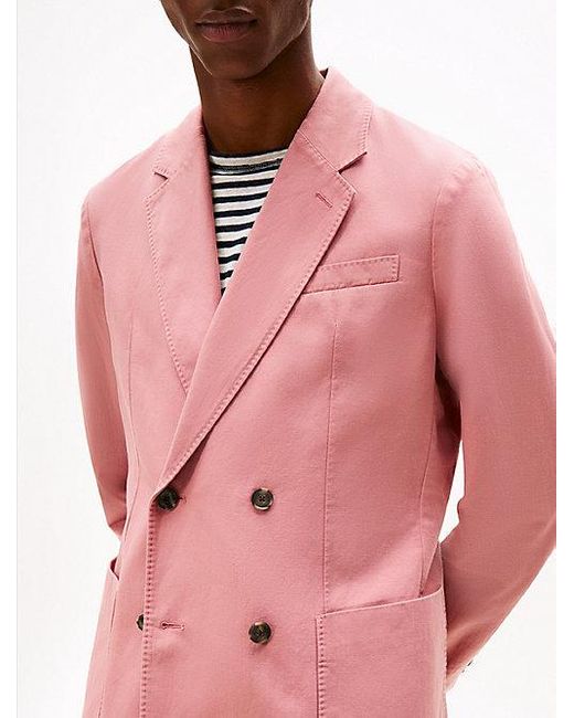 Tommy Hilfiger Smart-Casual Regular Fit Washed Blazer in het Pink voor heren