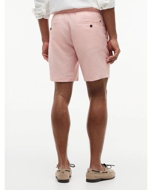 Tommy Hilfiger White Dover Linen Blend Regular Fit Chino Shorts for men