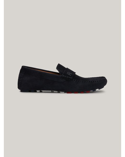 Tommy Hilfiger Black Suede Cleat Driving Shoes for men