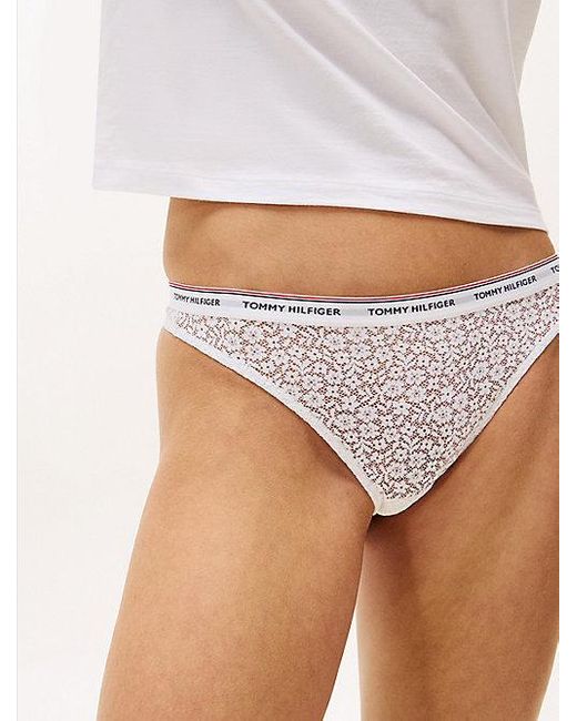Tommy Hilfiger Set Van 3 Premium Essential Strings Met Kant in het White