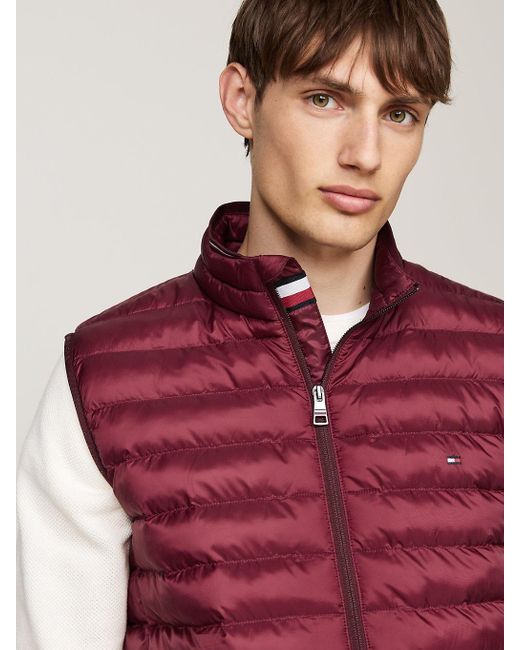 Doudoune Sans Manches Deperlante Compressible Tommy Hilfiger pour homme en coloris Rouge Lyst