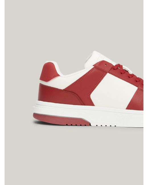Tommy Hilfiger Red The Brooklyn Leather Colour-blocked Trainers for men