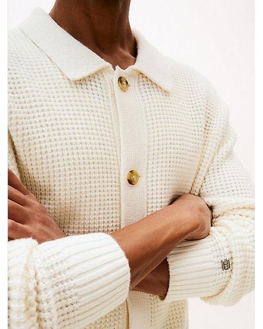 Cárdigan Smart Casual En Mezcla De Lana Tommy Hilfiger de hombre de color Natural