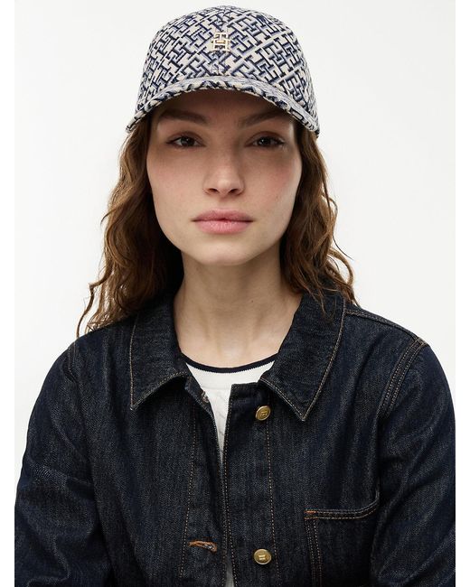 Tommy Hilfiger White Th Monogram Jacquard Baseball Cap