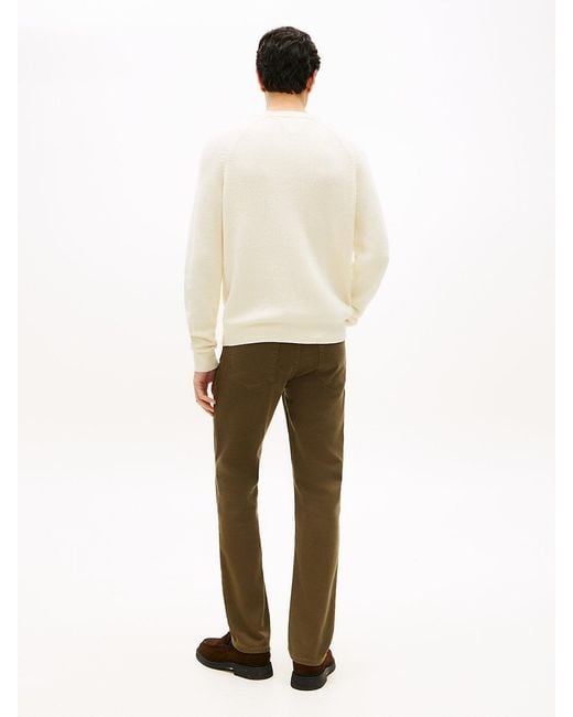 Tommy Hilfiger White Relaxed Wool Blend Fisherman Rib-knit Jumper for men