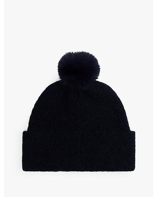 Caja De Regalo Con Gorro Con Pompones Tommy Hilfiger de color Blue