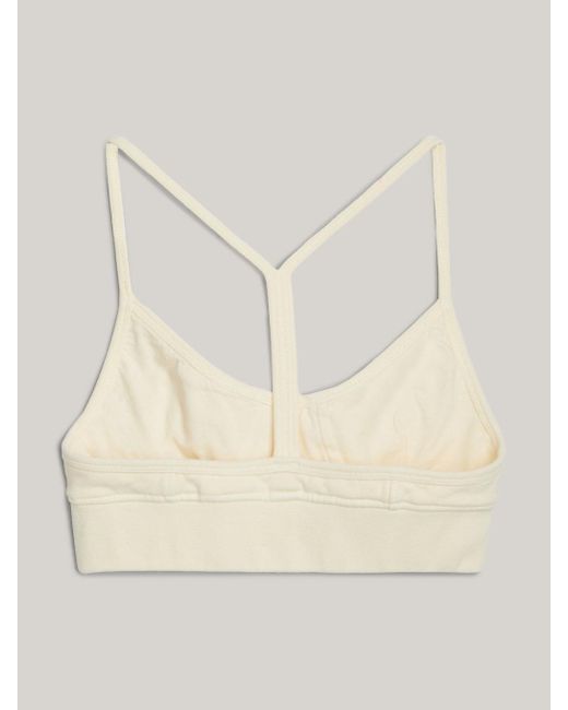 Tommy Hilfiger Natural Racerback Jersey Fitted Crop Top