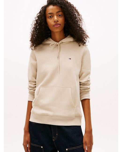 Felpa Con Cappuccio E Bandierina Ricamata di Tommy Hilfiger in Natural