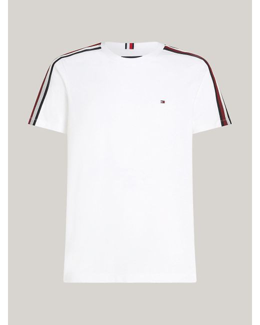 Tommy Hilfiger White Shadow Global Stripe T-shirt for men