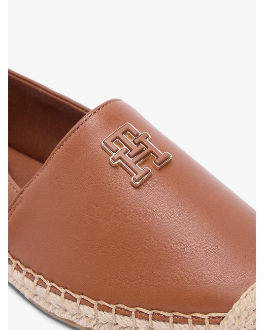 Tommy Hilfiger Brown Th Monogram Leather Espadrilles