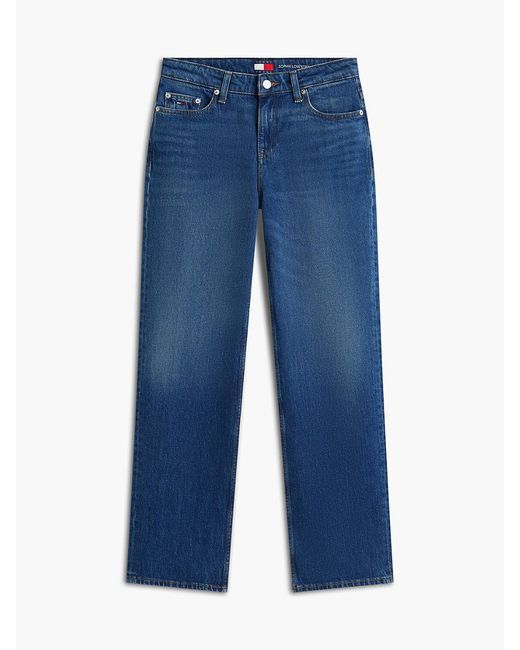 Tommy Hilfiger Blue Whiskered Low Rise Straight Leg Jeans