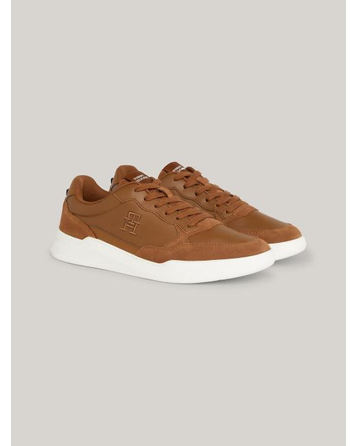Tommy Hilfiger Brown Elevated Cupsole Leather Trainers for men