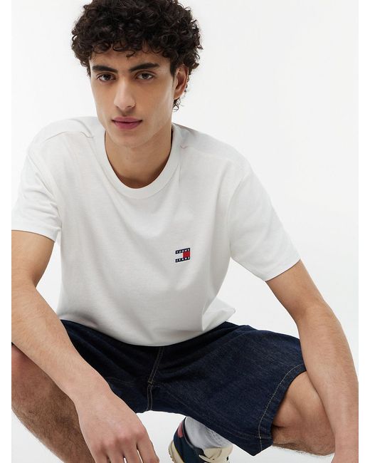 Tommy Hilfiger White Tommy Flag Crew Neck T-shirt for men