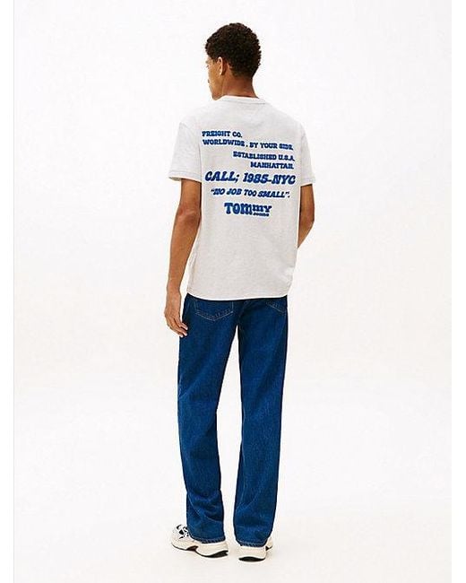 Tommy Hilfiger Slim T-Shirt Met Ronde Hals En Logo-Graphic in het White voor heren