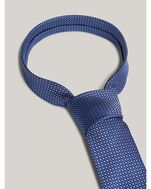 Tommy Hilfiger Blue Silk Geometric Dot Tie for men