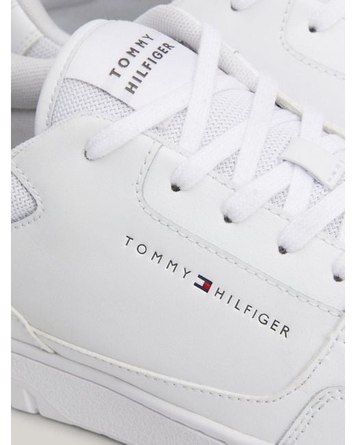 Tommy Hilfiger White Leather Basketball Trainers for men