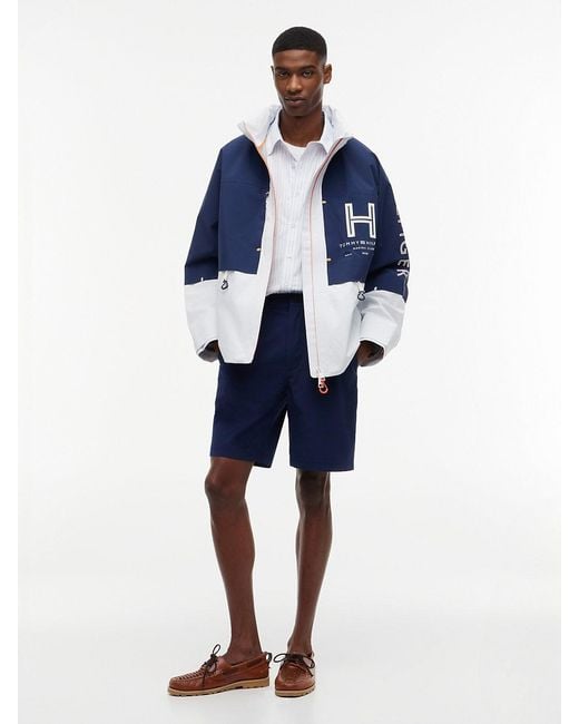 Tommy Hilfiger Blue Waterproof Colour-Blocked Regatta Windbreaker for men